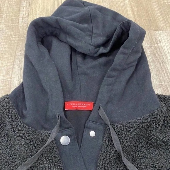 n:Philanthropy Nicole Sherpa Bomber Jacket in Black NWOT Size Small - Picture 6 of 10